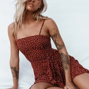Princess Polly Caesura Mini Dress Wine